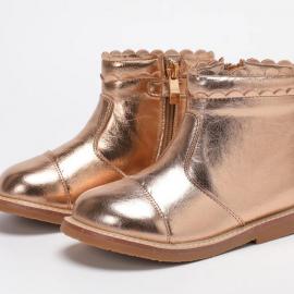 kids footwear- Flat leather boots 